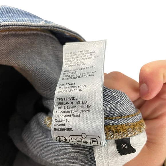 WHISTLES High Rise Straight Leg Jeans Blue Size 26 / MX 28 - Picture 9 of 9